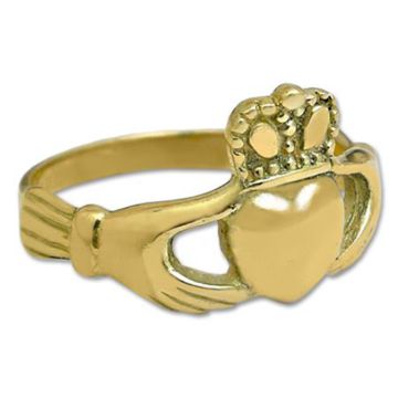 Współczesny pierścionek zaręczynowy Claddagh, białe złoto, diamenty i szafiry