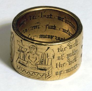 Pierścień zaręczynowy z Coventry, złoto XV w.
