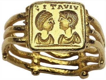 Rzymski pierścionek zaręczynowy portretowy, I-II w.n.e. zdjęcie Les Eluminures-Wartski