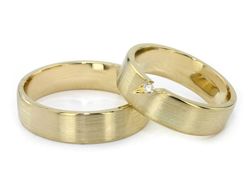 Obrączki ślubne diament żółte złoto 585 - 0181278o