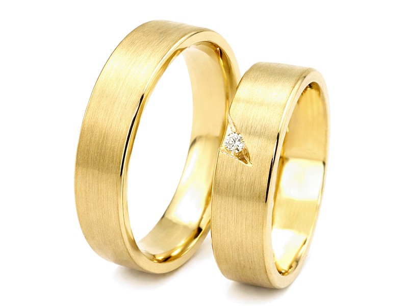 Obrączki ślubne diament żółte złoto - 0181278o - 3