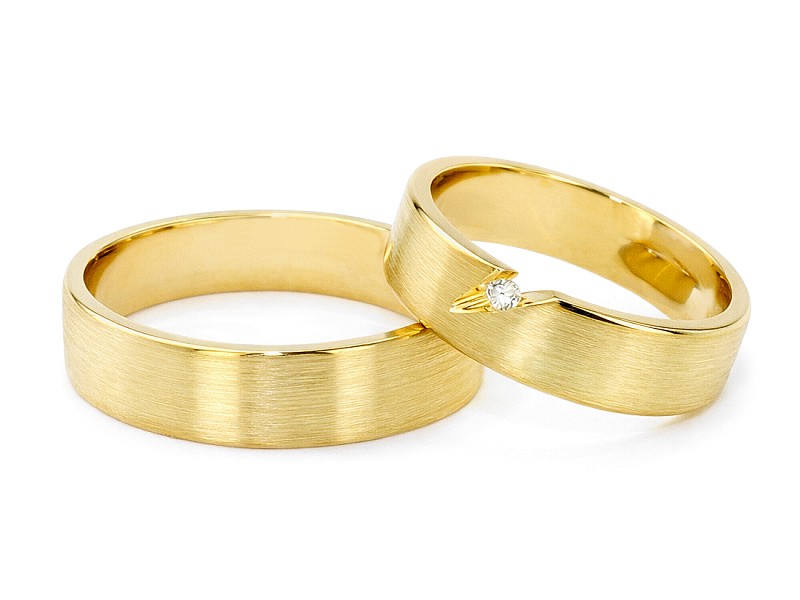 Obrączki ślubne diament żółte złoto - 0181278o - 2