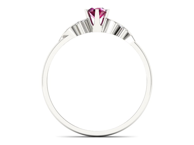 Pierścionek z rubinem i brylantami - 1031br - 2