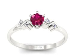 Pierścionek z rubinem i brylantami - 1031br
