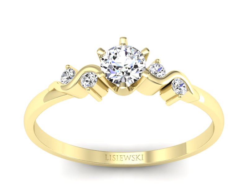 Złoty pierścionek z brylantami - 1031br_P1_I - 1