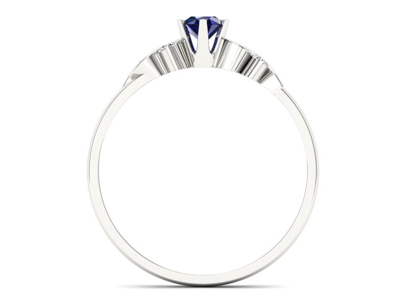 Pierścionek z szafirem i brylantami - 1031bsz - 2