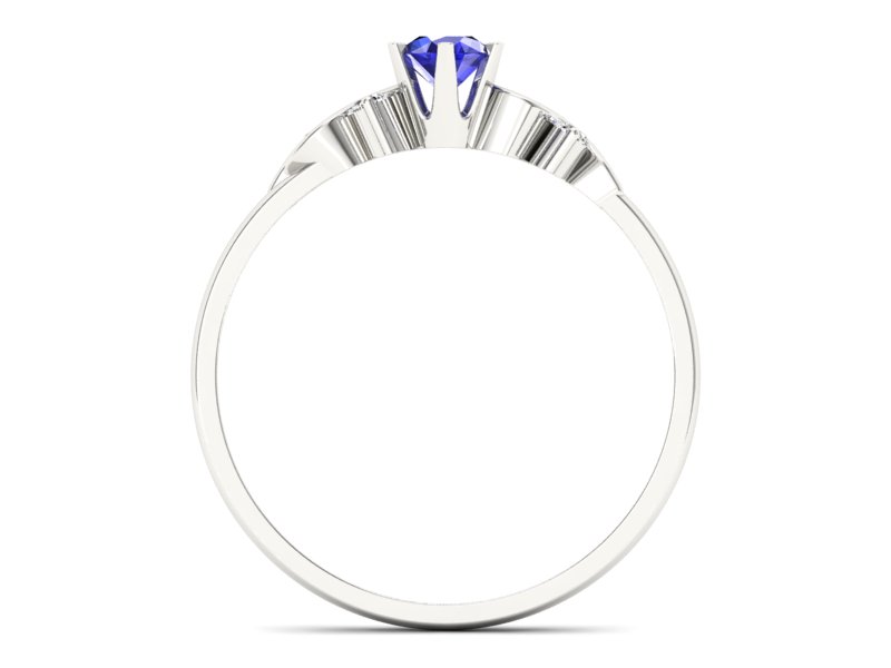 Pierścionek z szafirem i brylantami - 1031bszc - 2