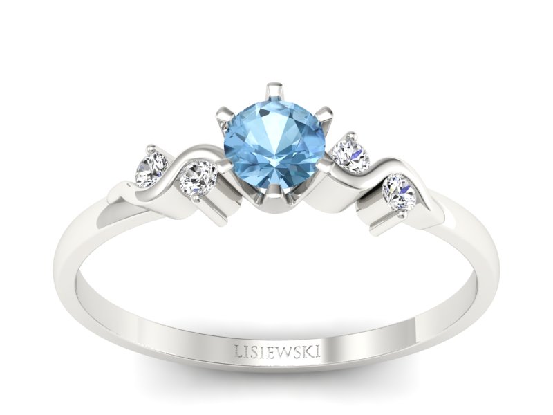 Pierścionek z topazem i brylantami - 1031btp - 1