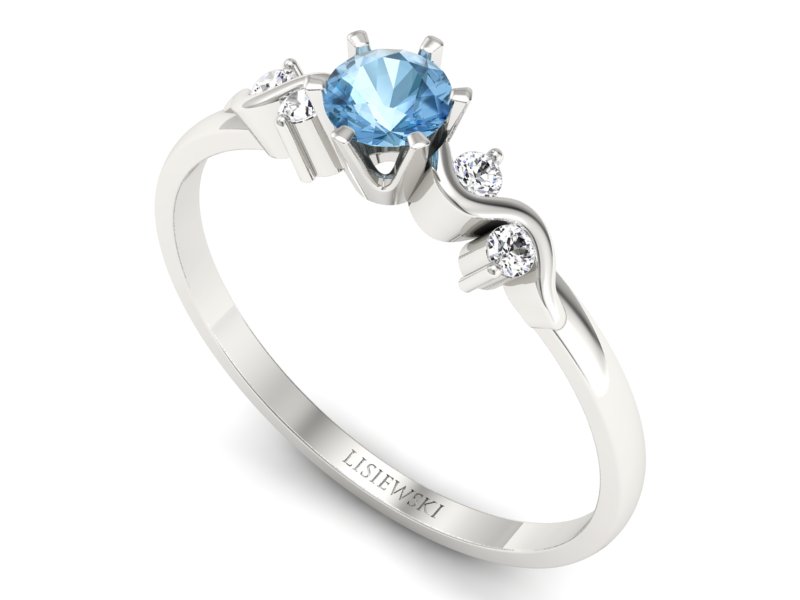 Pierścionek z topazem i brylantami - 1031btp - 3