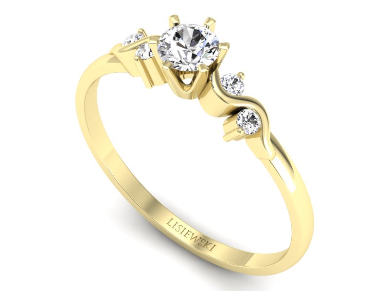 Pierścionek zaręczynowy z brylantami - 1031z - 3