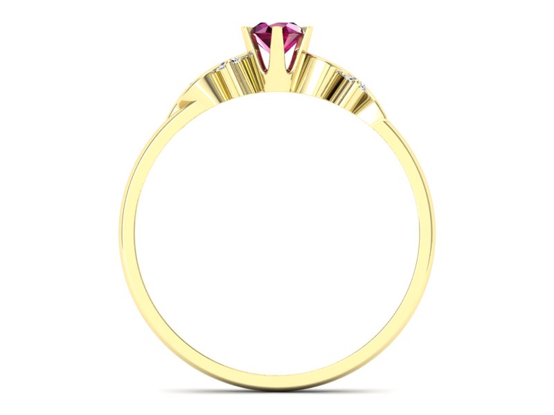 Pierścionek z rubinem i brylantami - 1031zr - 2