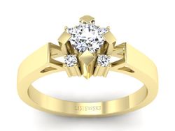 Złoty pierścionek z brylantami żółte złoto - 1087br_SI_H