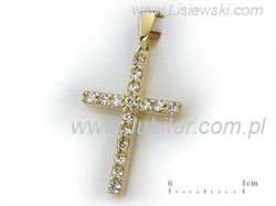 Krzyżyk złoty z brylantami Złota zawieszka - 108m_br_SI_H