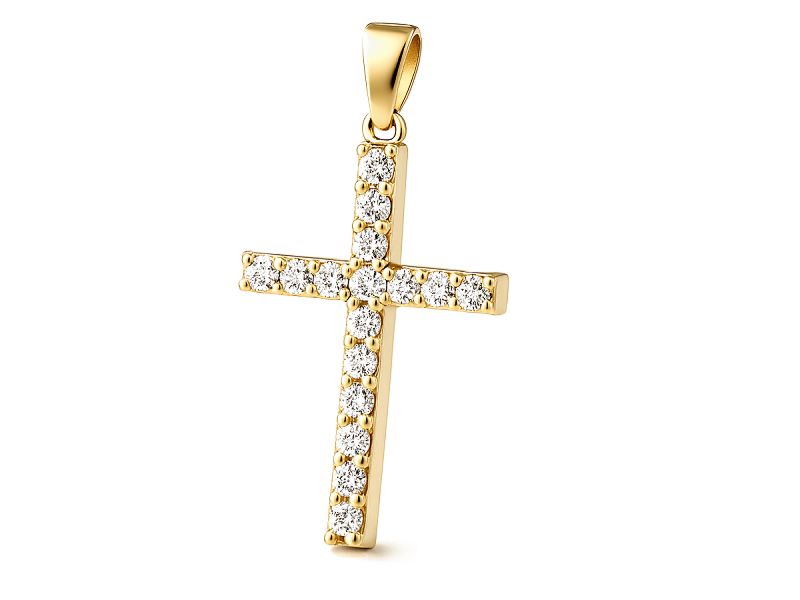 Krzyżyk złoty z brylantami - 108m_br_SI_H - 1