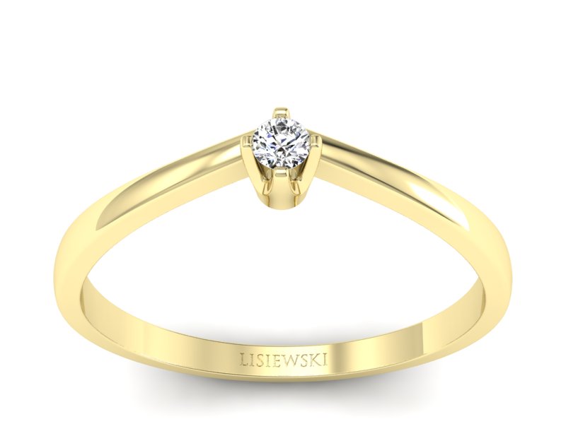 Złoty pierścionek z diamentem - 1100br_VS_H - 1