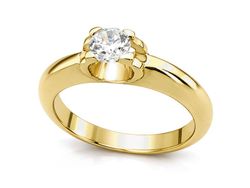 Złoty pierścionek z brylantem żółte złoto - 1119br_P_H
