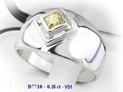 Pierścionek białe złoto z zielonym diamentem - 111z_b7710