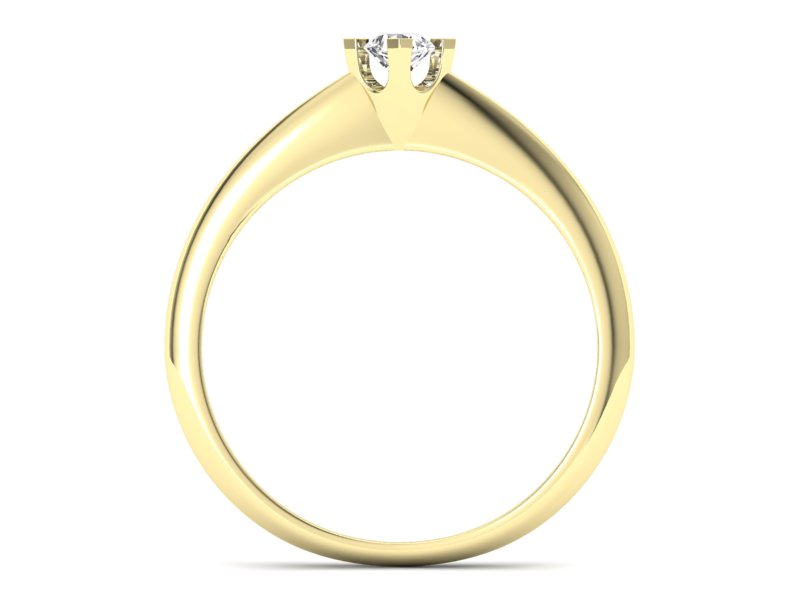 Złoty pierścionek z brylantem w żółtym złocie - 1161skW_pro - 2
