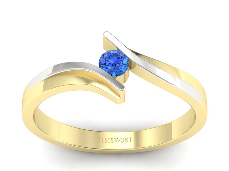 Pierścionek złoty z brylantem - 1171_2_6_p-navyblue - 1