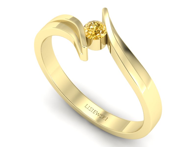 Złoty Pierścionekz brylantem - 1171gold_010ct_p - 3