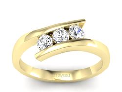 Złoty pierścionek z brylantami żółte złoto - 1174br_VS_H