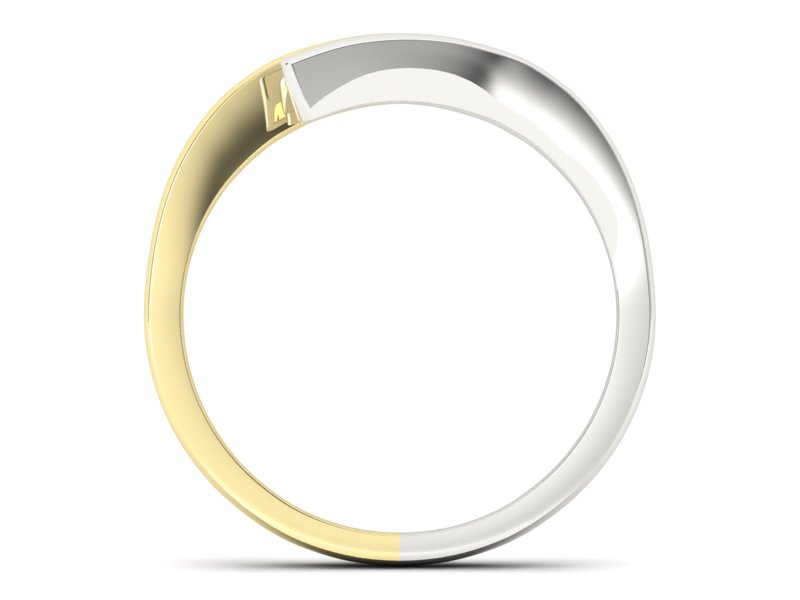 Pierścionek z brylantami białe żółte złoto - 1174zb_SI_H - 2