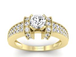 Złoty pierścionek z brylantami żółte złoto - 1179z