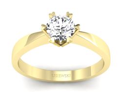 Pierścionek białe żółte złoto z brylantem - 1197br_SI_H