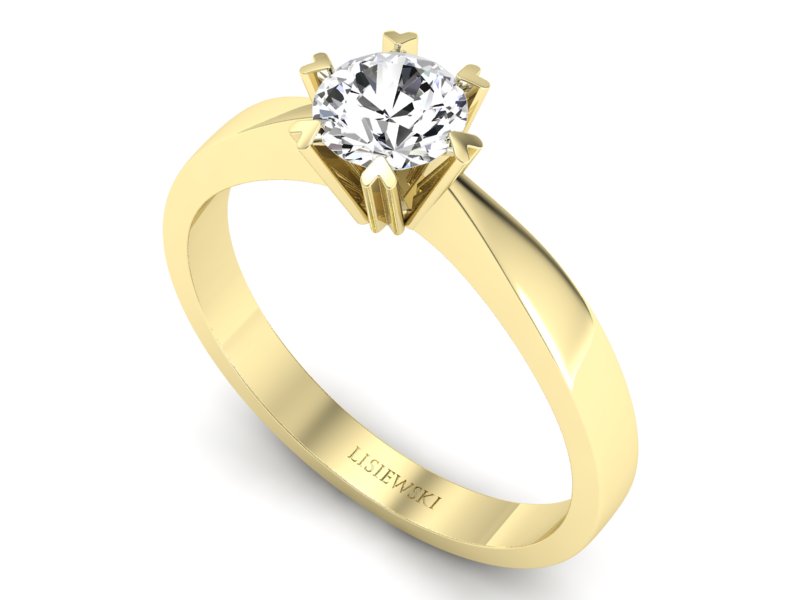 Pierścionek białe żółte złoto z brylantem - 1197br_SI_H - 3