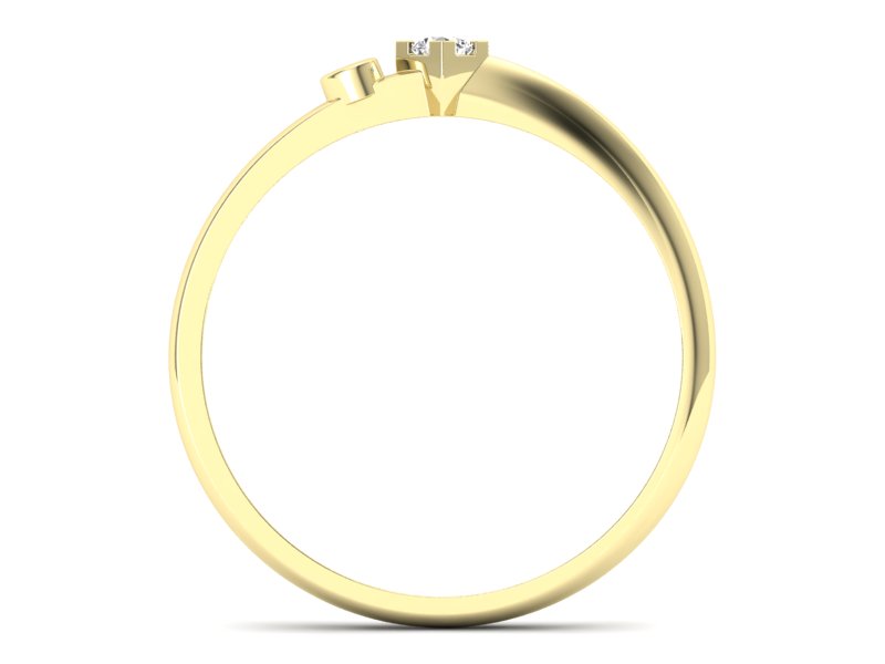 Złoty pierścionek z brylantem żółte złoto - 1260z - 2