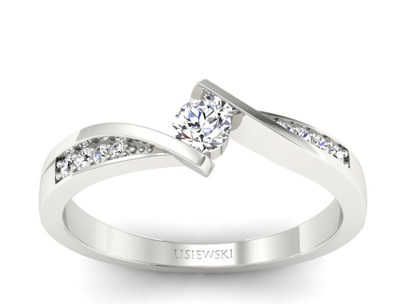 Pierścionek z brylantami białe złoto promocja - 1273skW_pro - 1