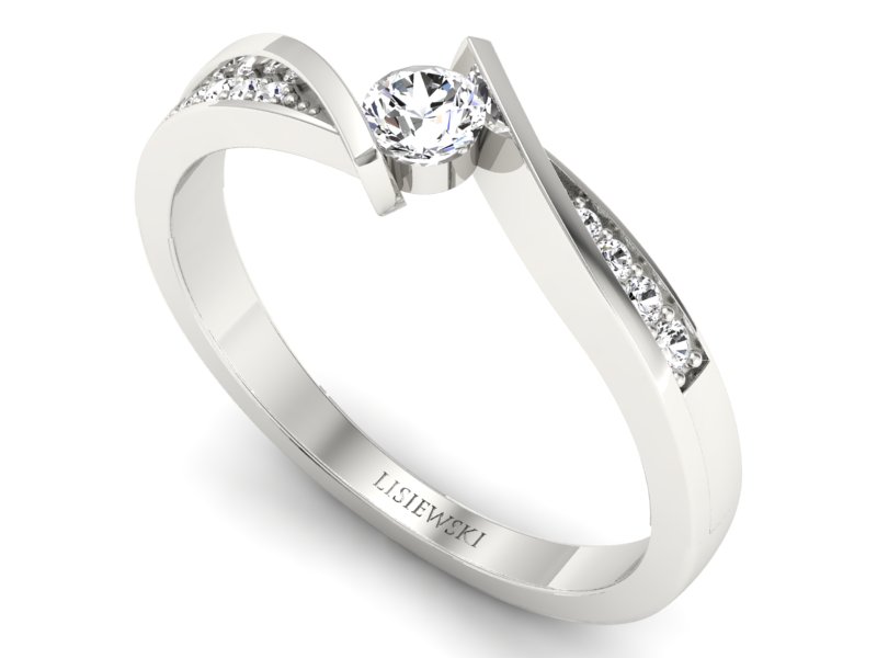 Pierścionek z brylantami białe złoto promocja - 1273skW_pro
