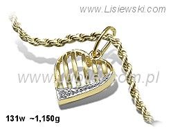 Zawieszka wisiorek serce - symbol miłości od Lisiewski - 131w