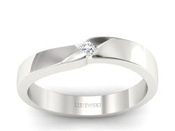 Złoty pierścionek z brylantem białe złoto - 1349b