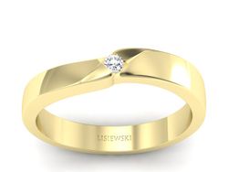Złoty pierścionek z brylantem żółte złoto - 1349z