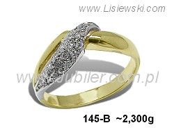 Złoty Pierścionek z cyrkoniami żółte złoto - 145b