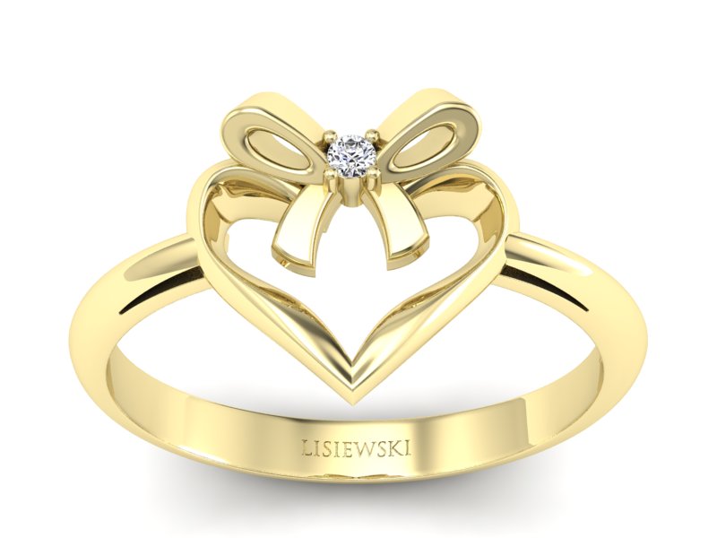 Złoty Pierścionek z brylantem promocja - 1472skW_pro - 1