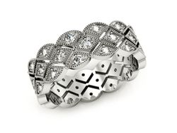 Pierscionek Obrączka z brylantami białe złoto 585 - 15066b