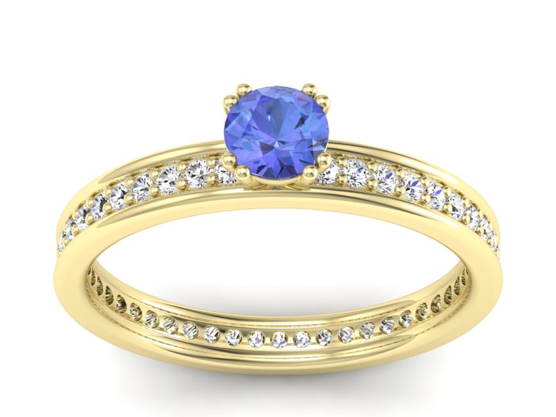 Pierścionek z tanzanitem i brylantami promocja - 1514skW_pro - 1