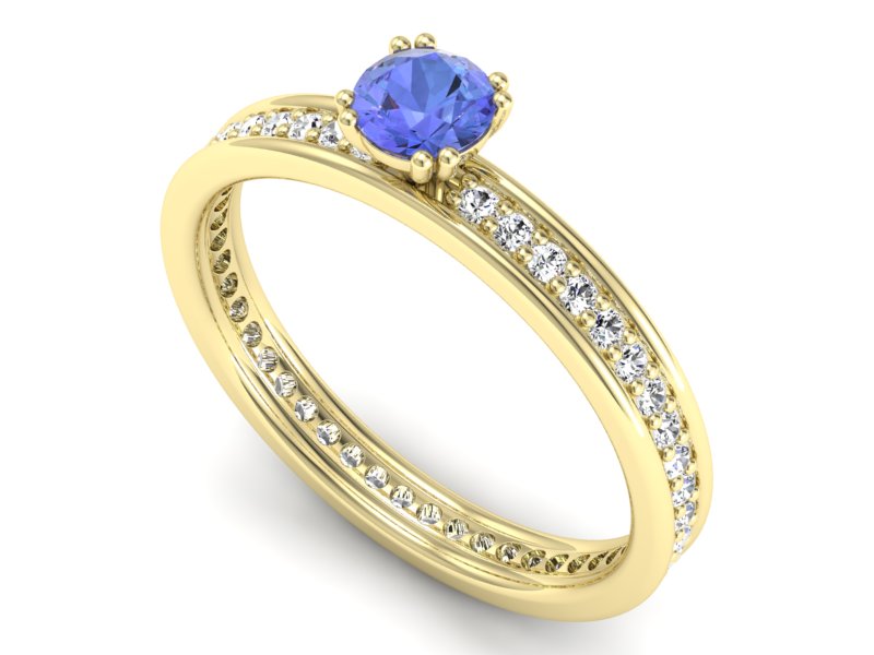 Pierścionek z tanzanitem i brylantami promocja - 1514skW_pro - 3