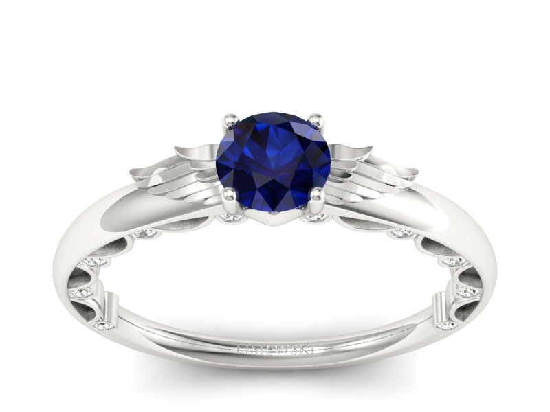 Pierścionek z szafirem i brylantami promocja - 1552skW_pro - 1