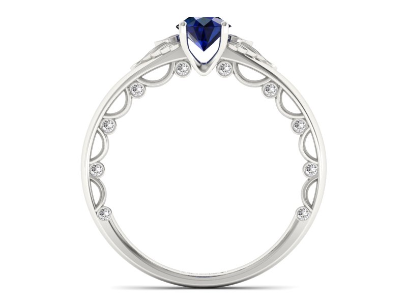 Pierścionek z szafirem i brylantami promocja - 1552skW_pro - 2