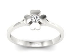 Pierścionek z brylantem białe złoto promocja - 1596skW_pro