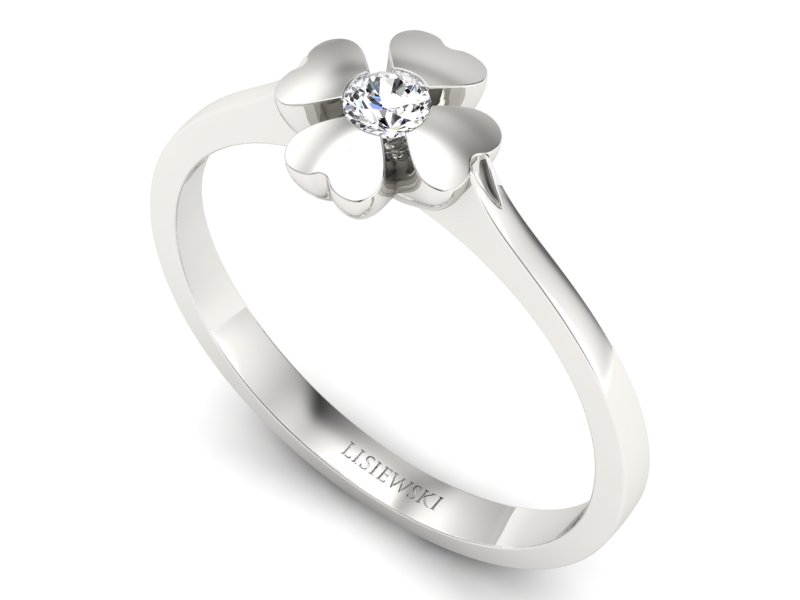 Pierścionek z brylantem białe złoto promocja - 1596skW_pro - 3