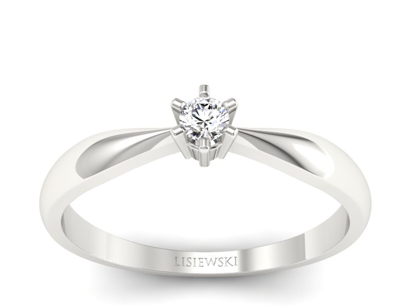 Pierścionek z brylantem białe złoto promocja - 1664skW_pro - 1