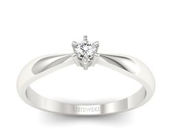 Pierścionek z brylantem białe złoto promocja - 1664skW_pro