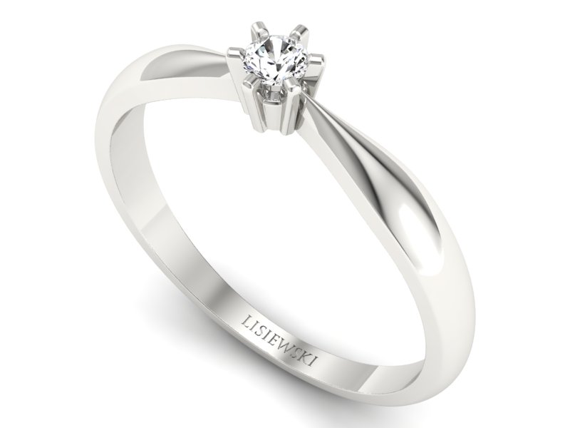Pierścionek z brylantem białe złoto promocja - 1664skW_pro - 3