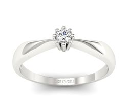 Pierścionek z brylantem białe złoto promocja - 1666skW_pro