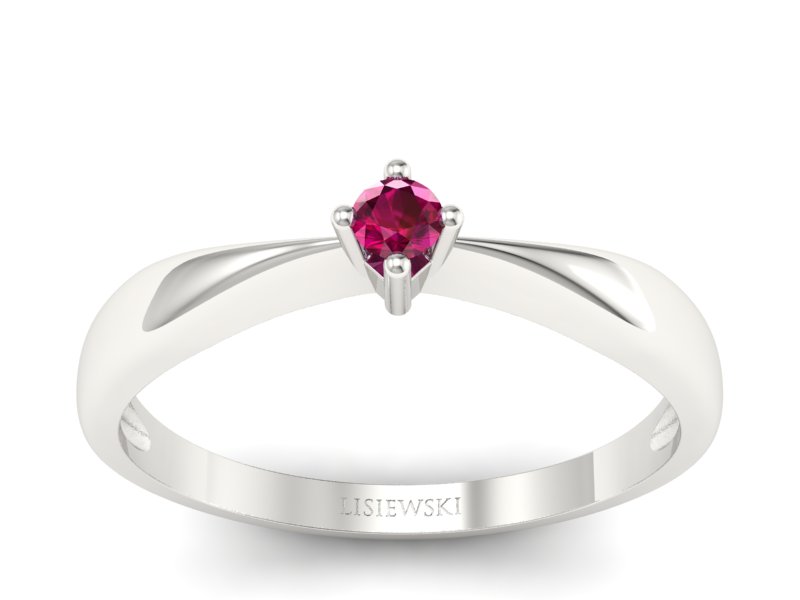 Pierścionek zaręczynowy z rubinem promocja - 1740skW_pro - 1