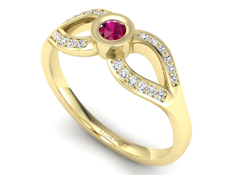 Pierścionek z rubinem i brylantami promocja - 1749skW_pro - 3